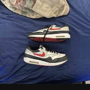 Nike Air Max Sneakers in White, Black, and Red